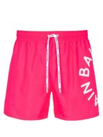 Balmain short de bain à logo imprimé - Rose