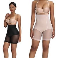 Dames Ondergoedshorts Corrigerend ondergoed Achtergrondkleur Zwart zwart Hoge taille Modieus Corrigerend ondergoed Korsetten Casual / Dagelijks Hoge Elasticiteit Korte Buikcontrole Effen S M L XL 2XL Lightinthebox