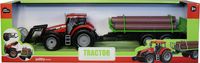 JollyVroom Tractor Red + Log Trailer - thumbnail