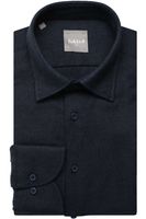 fakts Slim Fit Overhemd Marine, Effen - thumbnail