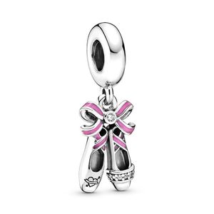 Pandora 798339CZ Hangbedel zilver Pink Ballerina's