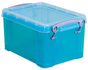 Really Useful Box opbergdoos 1,6 liter, transparant helblauw