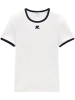 Courrèges t-shirt Bumpy à bords contrastants - Blanc - thumbnail