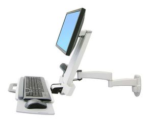 Ergotron Combo Arm 200 Series Monitor-wandbeugel 1-voudig 25,4 cm (10) - 61,0 cm (24) Wit Toetsenbordhouder, Kantelbaar, Zwenkbaar, Roteerbaar