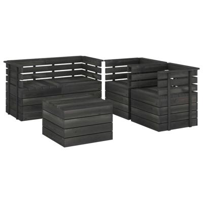 vidaXL 5-delige Loungeset pallet massief grenenhout donkergrijs vidaXL 5-delige Loungeset pallet massief grenenhout donkergrijs
