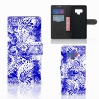 Telefoonhoesje met Naam Samsung Galaxy Note 9 Angel Skull Blauw