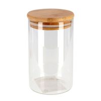 Voordeelset 8x Luxe glazen bewaarpotten/voorraadpotten met houten deksel 1300 ml