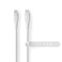 Nedis Lightning-kabel | USB 2.0 | Apple Lightning 8-Pin | USB-C™ stekker | 480 Mbps | vernikkeld | 1,50 m | rond | silicone | wit | doos