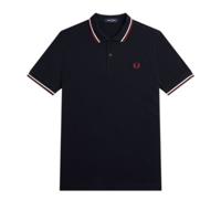 Fred Perry - Twin Tipped Polo - Navy/ Snow White/ Burnt Red