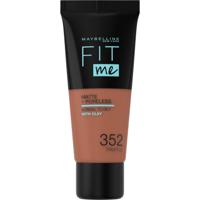 Maybelline Fit Me Matte & Poreless Foundation 352 Truffle – medium dekkende foundation voor normale tot vette huid met matte finish – foundations op waterbasis die zichtbaar poriën verkleinen - 30 ml
