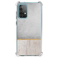 Samsung Galaxy A52 4G/5G Stevig Telefoonhoesje Wood Concrete - thumbnail