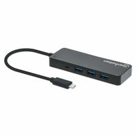 Manhattan 168410 interface hub USB Type-C 5000 Mbit/s Zwart - thumbnail