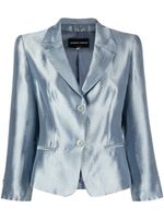 Giorgio Armani Pre-Owned blazer à effet peau de serpent (années 2000) - Bleu - thumbnail