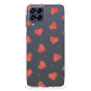 Samsung Galaxy M53 Doorzichtige Silicone Hoesje Hearts