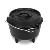 Petromax FT1 Dutch Oven gietijzeren vuurpan voor koken en bakken, met deksel, handvat en poten, geschikt voor sauzen, gebak en meer, 0,93 l