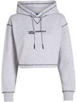 Karl Lagerfeld Jeans hoodie crop à logo brodé - Gris