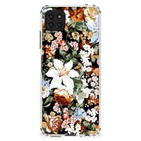 Case voor Samsung Galaxy A22 5G Dark Flowers - thumbnail