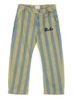 Bobo Choses pantalon en coton à rayures - Bleu