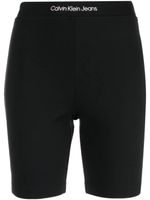 Calvin Klein Jeans short stretch à taille à logo - Noir