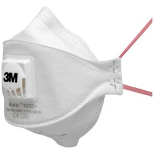 3M Aura™ 9332+ 9332+ Fijnstofmasker met ventiel FFP3 D 10 stuk(s) EN 149:2001, EN 149:2009 DIN 149:2001, DIN 149:2009