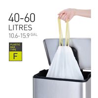 Afvalzak EKO type F 40-60liter met trekband wit