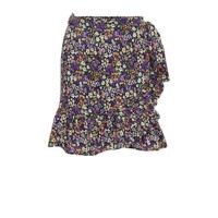 ONLY gebloemde wikkelrok ONLOLIVIA zwart/paars/groen/oranje