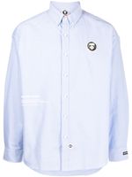 AAPE BY *A BATHING APE® chemise boutonnée à patch logo - Bleu