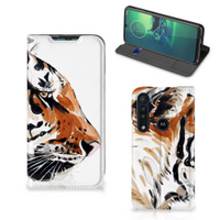 Bookcase Motorola G8 Plus Watercolor Tiger - thumbnail