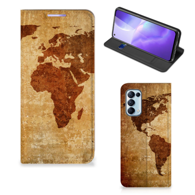 OPPO Find X3 Lite Book Cover Wereldkaart OPPO Find X3 Lite Book Cover Wereldkaart