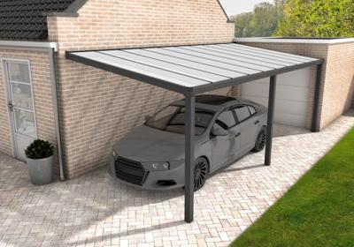 YARD Outdoor Velvetline carport antraciet polycarbonaat dak 400x500 cm aluminium- - Aluminium- YARD Outdoor
