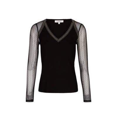 Morgan top met kraaltjes zwart Morgan top met kraaltjes zwart