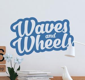 Muursticker Waves and Wheels