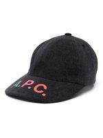 A.P.C. casquette en jean à logo imprimé - Noir