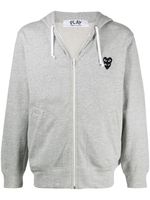 Comme Des Garçons Play hoodie à logo poitrine - Gris