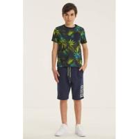 WE Fashion sweatshort - set van 2 kobaltblauw/donkerblauw