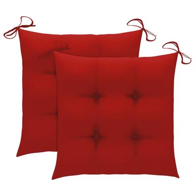 vidaXL Stoelkussens 2 st 40x40x7 cm stof rood