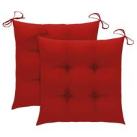 vidaXL Stoelkussens 2 st 40x40x7 cm stof rood