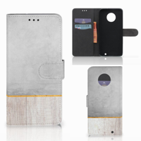 Motorola Moto G6 Plus Book Style Case Wood Concrete
