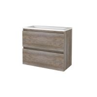 Badmeubelset Aquasplash Salt 80x39 cm Greeploos 2 Lades Met Wastafel Acryl Scotch Oak Aquasplash