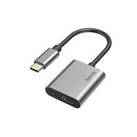 Hama 200304 Audio-Adapter USB-C-St. - 3.5-mm-Klinke/USB-C-Buchse, Audio + Laden