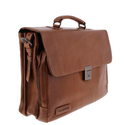Plevier Morse volnerf rundleer bruin notebooktas Aktetas