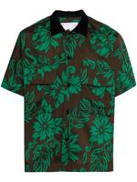 sacai Jurk met contrasterende kraag - Bruin