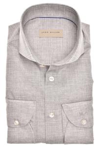 John Miller Tailored Fit Overhemd beige, Effen