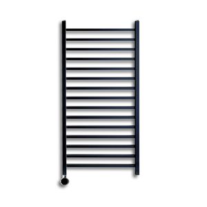 Elektrische Radiator Sanicare Qubic 126.4x60 cm Mat Zwart Met Zwarte Thermostaat 773 Watt