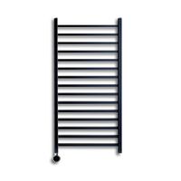 Elektrische Radiator Sanicare Qubic 126.4x60 cm Mat Zwart Met Zwarte Thermostaat 773 Watt - thumbnail