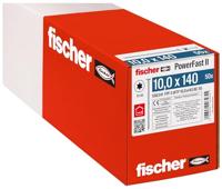 fischer 566341 WTP 10,0 x 140, krachtige bordenkop, binnensteropname en gedeeltelijke schroefdraad, voor constructieve houtbouw, 50 stuks PowerFast II houtschroef, zilver
