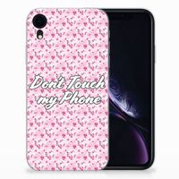 Apple iPhone Xr Silicone-hoesje Flowers Pink DTMP - thumbnail