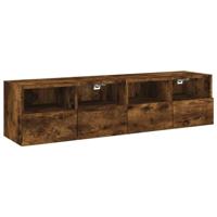vidaXL Tv-wandmeubels 2 st 60x30x30 cm bewerkt hout gerookt eikenkleur, tv-meubel, opbergkast, tv kastje, tv kast, wandkast, tv dressoir