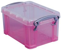 Really Useful Box 0,7 liter, transparant roze