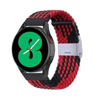 By Qubix - Compatible met Garmin Forerunner 255 - Braided nylon bandje - Rood/zwart - Compatible Garmin bandje - Bandbreedte: 22mm